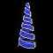 Световая конусная елка «Спираль со звездой» (2,7м) белый/синий