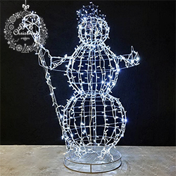 Объемная светодиодная фигура «Снеговик с метлой» (185см, 3D, 500LED, IP65)