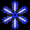 Снежинка уличная с эффектом бегущей капли ( 60х60 ) синяя-белые лучи  