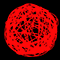 Световой подвес на деревья «Плетеный шар» (d30см, 144LED, 3D, IP65) красный